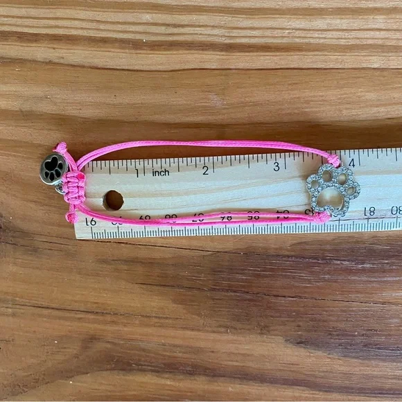 Pink bracelet ajustable Paw charm - Picture 4 of 4